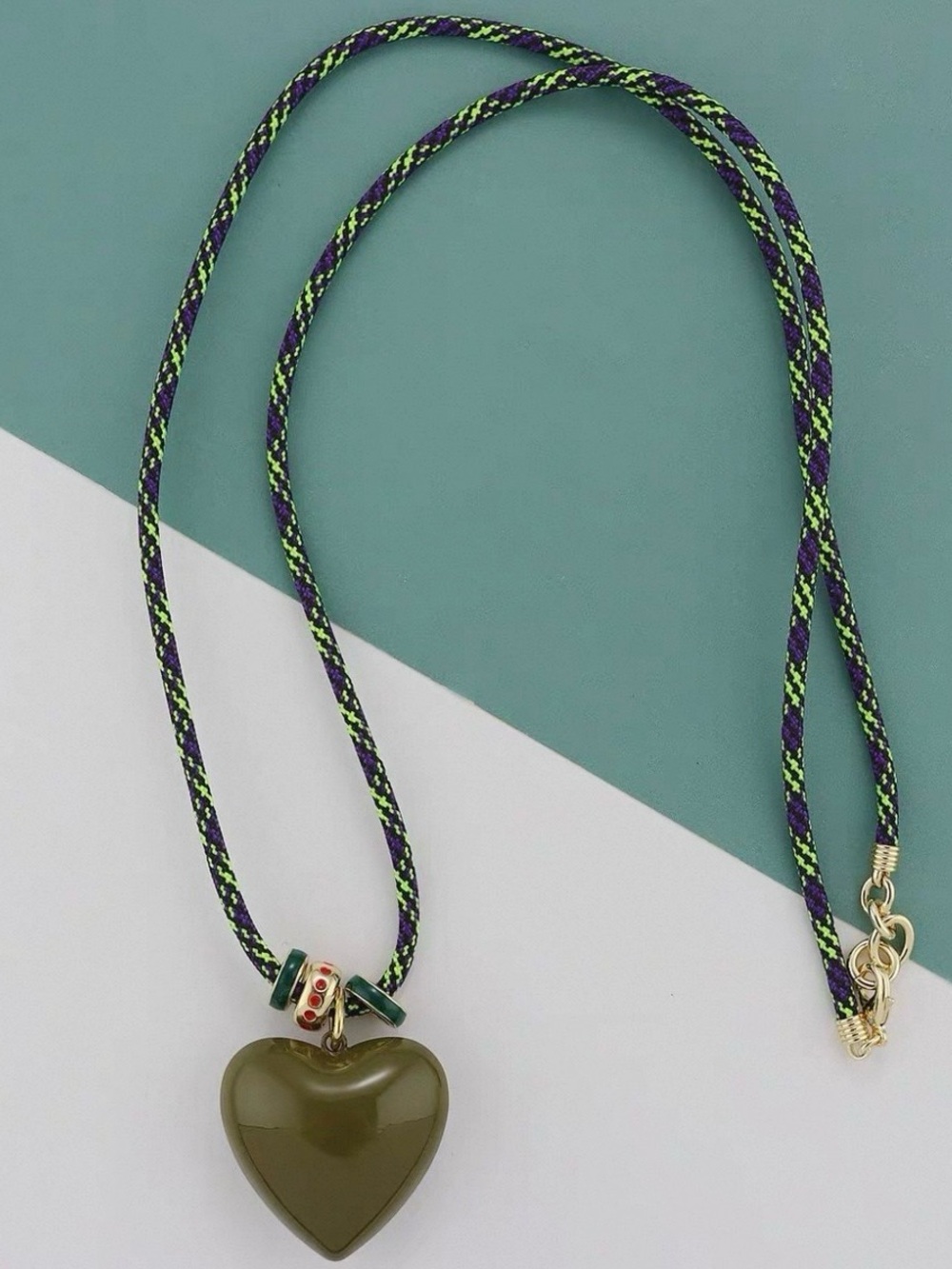 Roxanne Assoulin The Happy Cord Charm Necklace Gold green